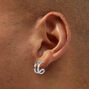 Silver 15MM Double Hoop Earrings,