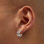 Silver-tone 15mm Double Hoop Earrings,