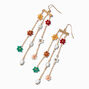 Pendantes 10&nbsp;cm &agrave; franges perles d&rsquo;imitation et fleurs perl&eacute;es,