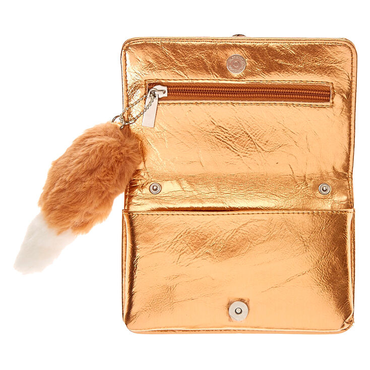 Francesca the Fox Golden Metallic Crossbody Wallet,