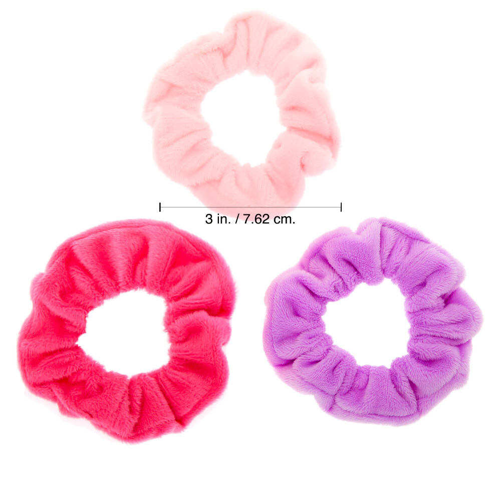 Claire's Club Small Velvet Hair Scrunchies - Pink, 3 Pack,