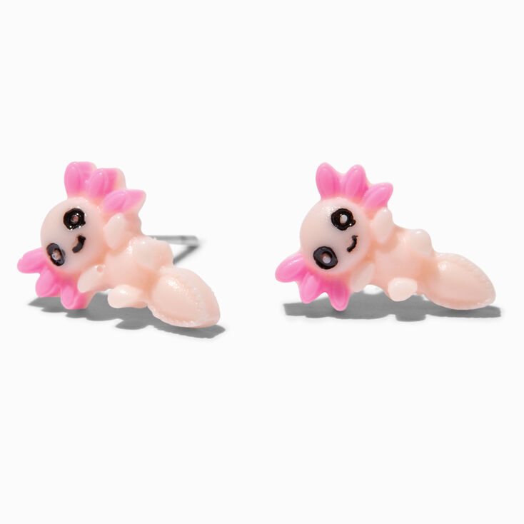 Clous d&#39;oreilles axolotls roses,