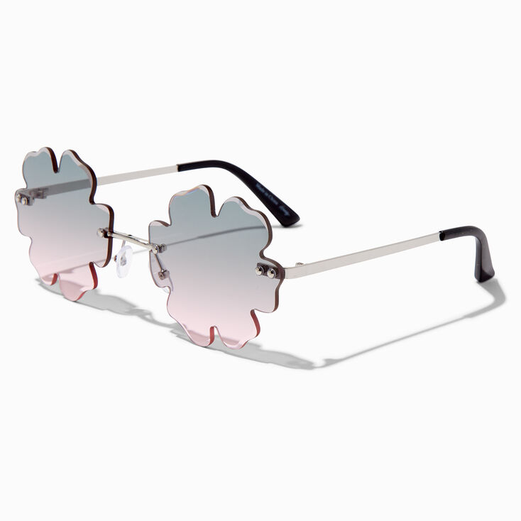 Hibiscus Flower Faded Lens Sunglasses,