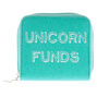 Mint Green Glittered Unicorn Funds Mini Wallet,