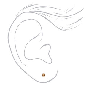 14ct Gold Rhodium Plated 3mm November Light Topaz Crystal Ear Piercing Kit with Rapid&trade; After Care Lotion,