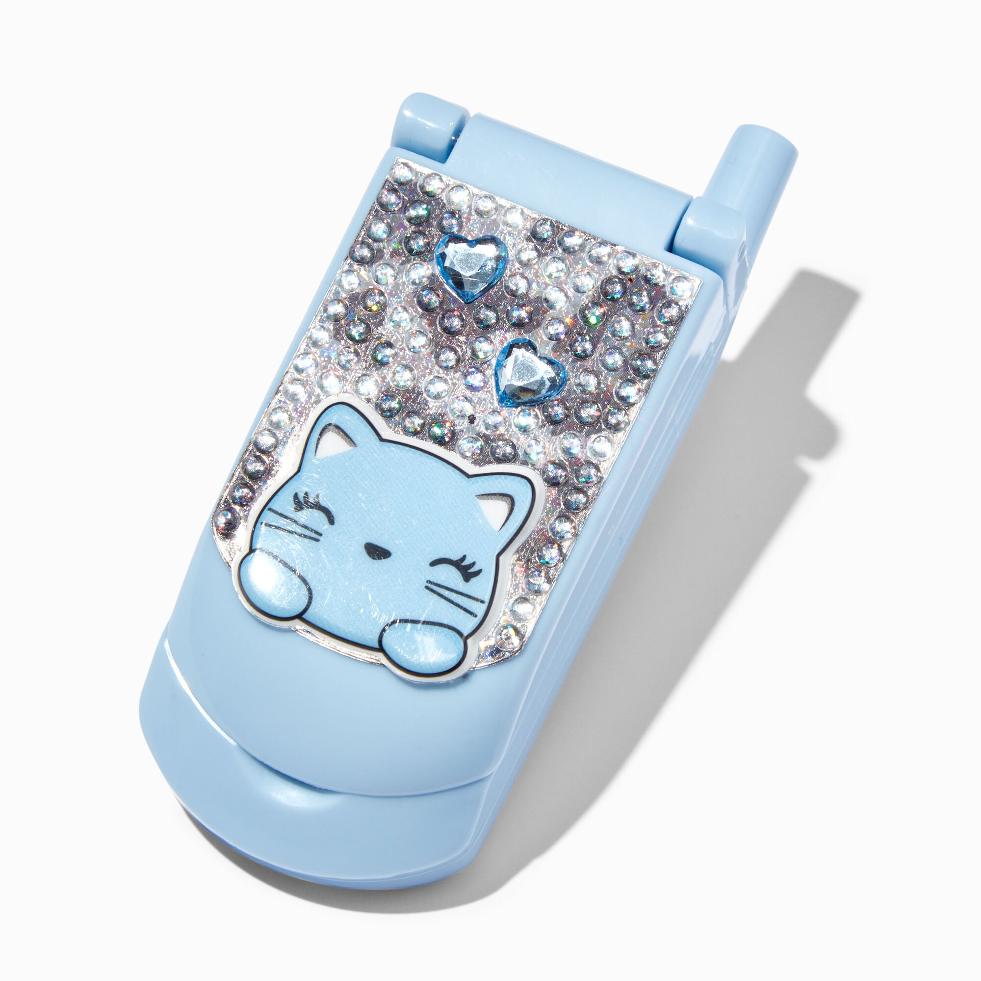 Claire's Club Snow Leopard Bling Flip Phone Lip Gloss Set,