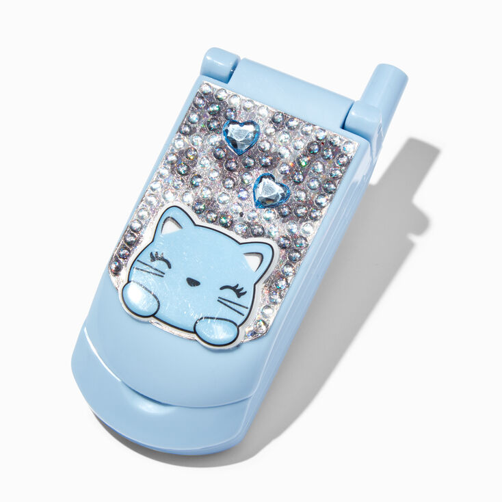 Claire&#39;s Club Snow Leopard Bling Flip Phone Lip Gloss Set,