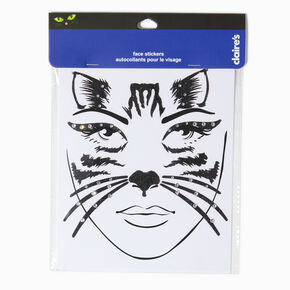 Embellished Black Cat Face Stickers,