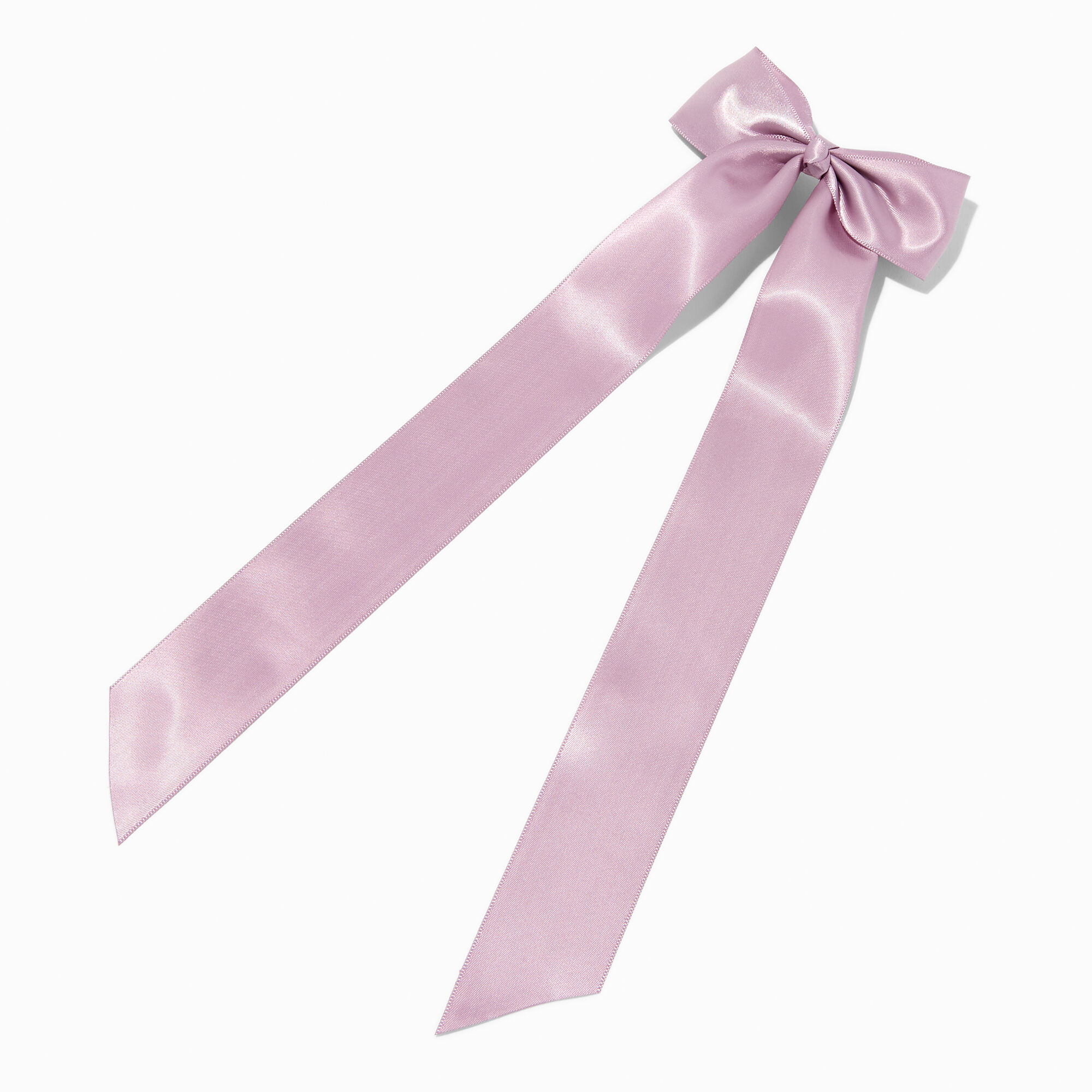 View Claires Lavender Satin Long Tail Bow Hair Clip information