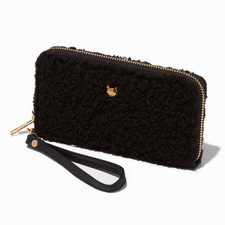 Golden Bear Black Sherpa Wristlet,