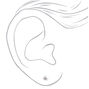 Sterling Silver Rose Stud Earrings - White,