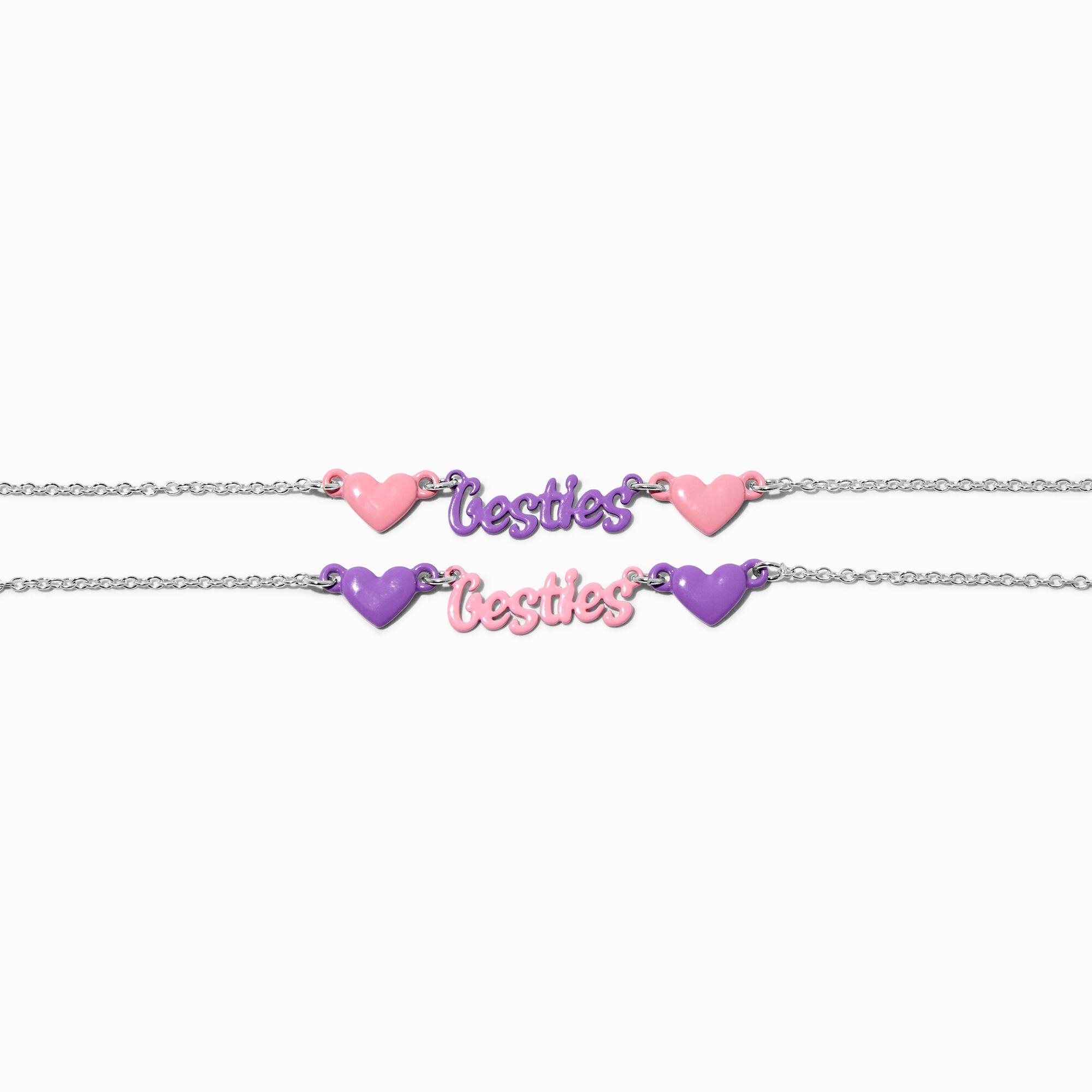 Best Friends Pink & Purple Besties Chain Bracelets - 2 Pack,