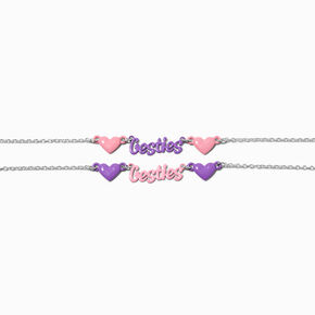 Best Friends Pink &amp; Purple Besties Chain Bracelets - 2 Pack,