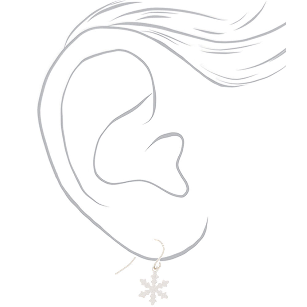 Glitter Snowflake Drop Earrings - 3 Pack,