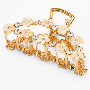 Gold Daisy Studded Oval Hair Claw,