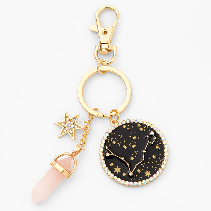 Gold Mystical Gem Zodiac Keychain - Pisces,