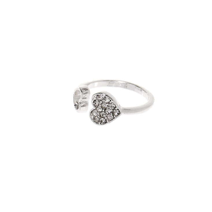 Silver Heart Cuff Midi Ring | Claire's