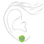 Embellished Green Alien Stud Earrings,