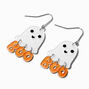 BOO! Glitter Ghost 1&quot; Drop Earrings,