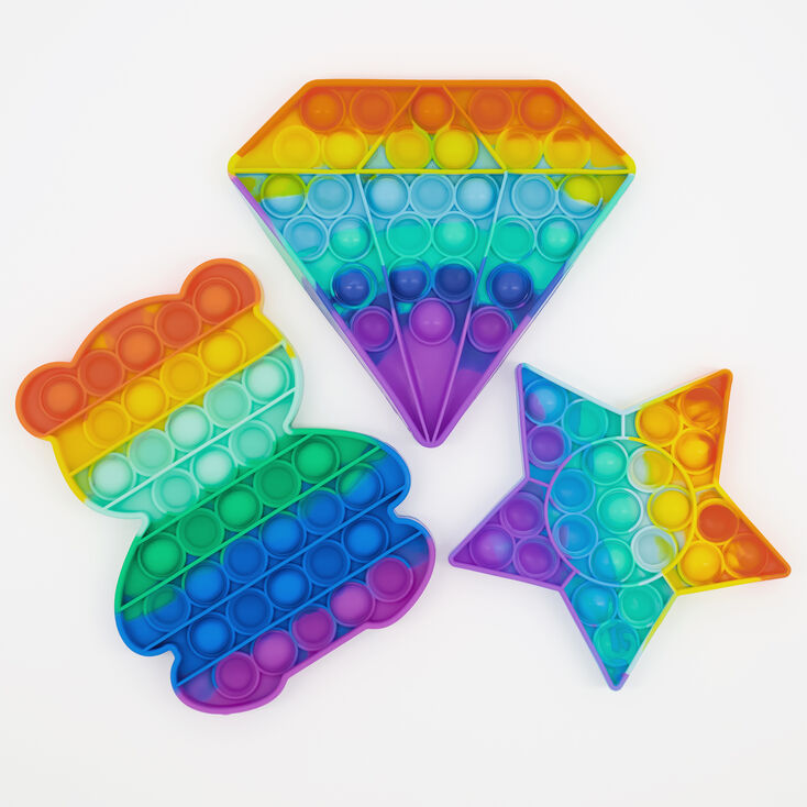 Rainbow Push Poppers Fidget Toy &ndash; Styles May Vary,