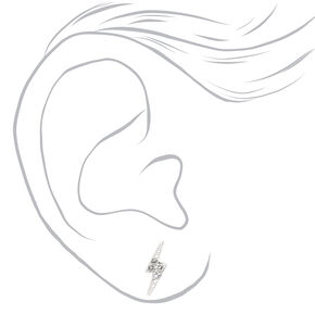 Clous d&#39;oreilles &eacute;clair avec strass en argent,