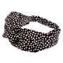 Bandeau torsad&eacute; &agrave; motif pois et c&oelig;urs noir et blanc,