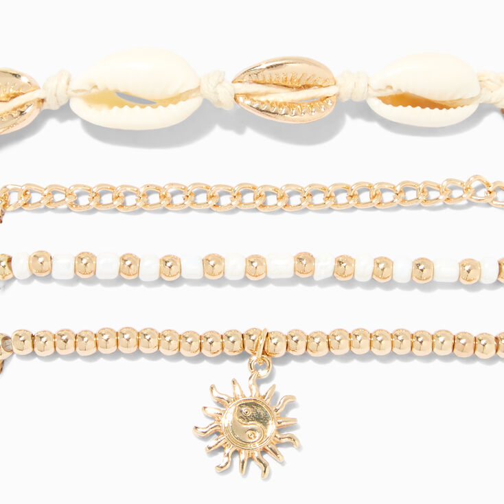 Seashell Gold Bracelet Set - 3 Pack,