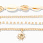 Seashell Gold Bracelet Set - 3 Pack,