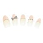 Faux ongles stiletto style French manucure avec n&oelig;ud et strass - Nude, lot de 24,