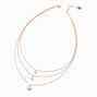 Rose Gold-tone Blush Pink Pearl Multi-Strand Necklace,