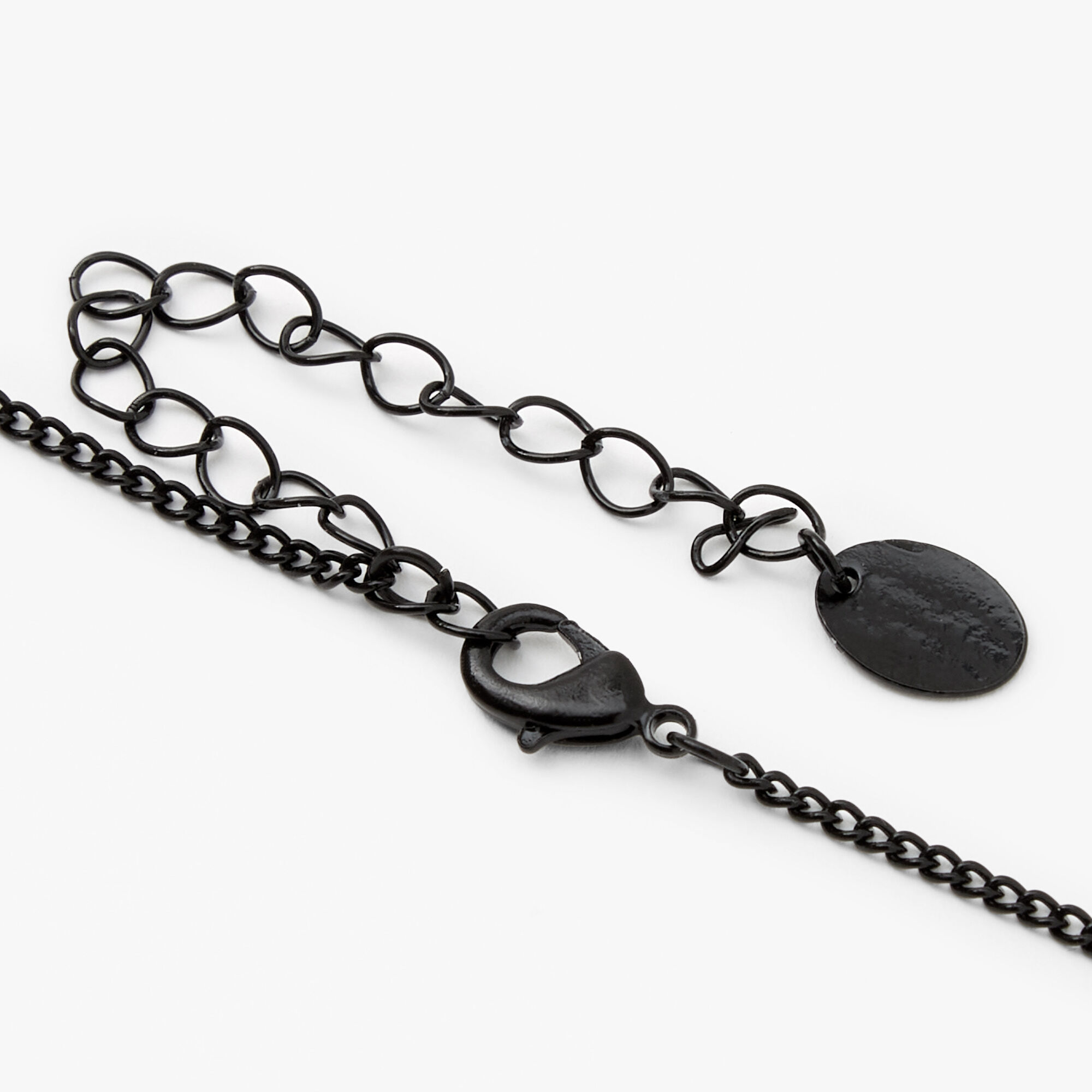 Halloween Faux Gemstone Spider Necklace - Black,
