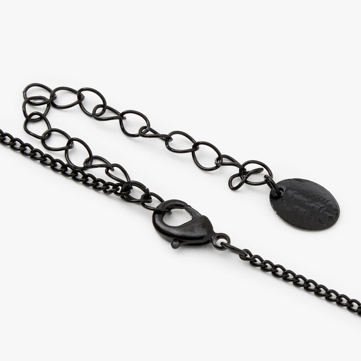 Halloween Faux Gemstone Spider Necklace - Black,
