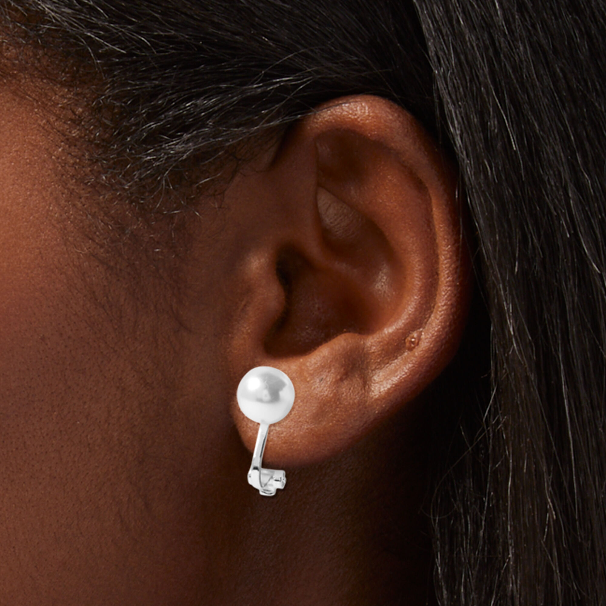 Arzonai South Korea silver needle earrings personality simple line female  small pearl temperament super fairy earrings