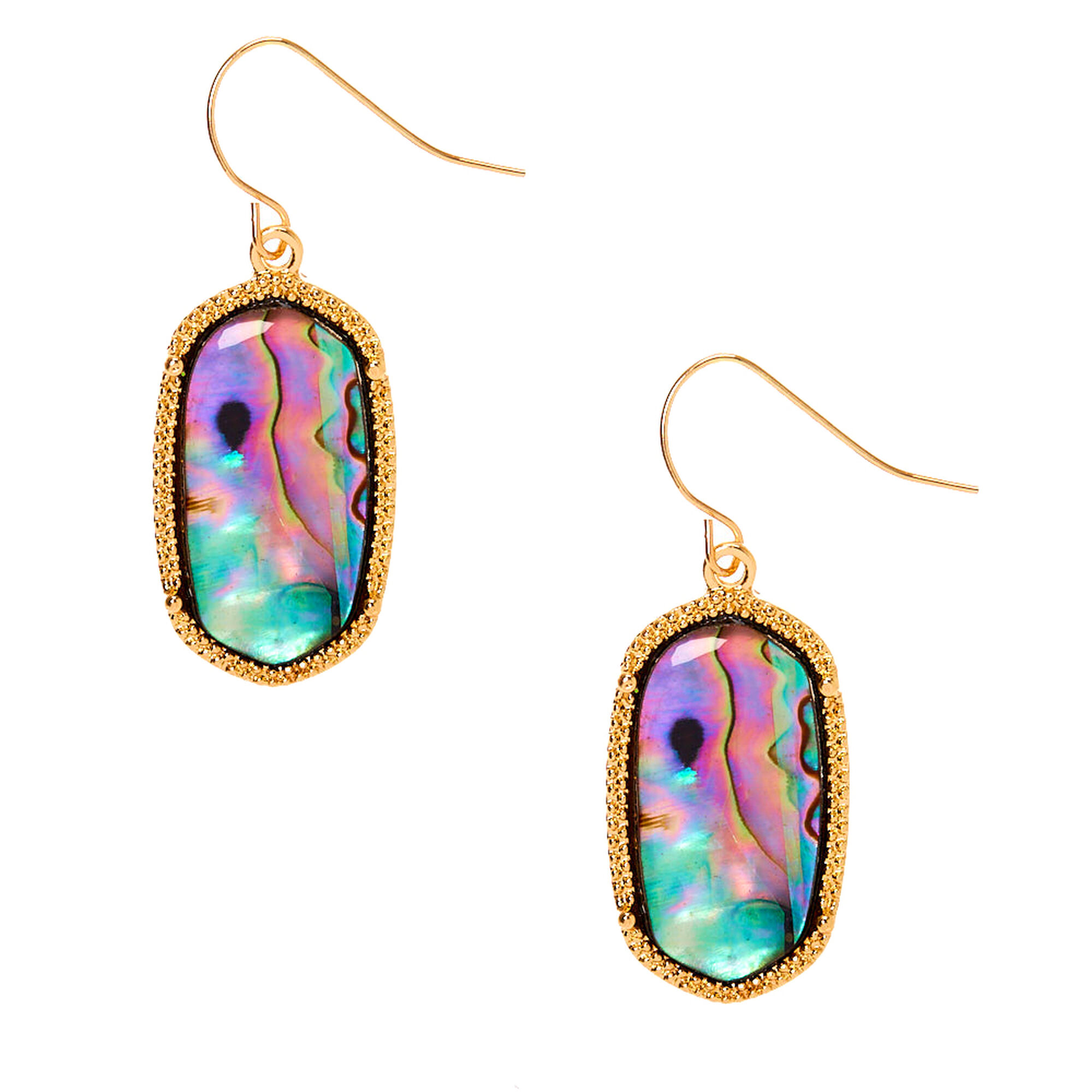 Gold 1 5 Abstract Shell Drop Earrings Claire S Us