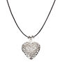 Silver Filigree Heart Locket Pendant Necklace,