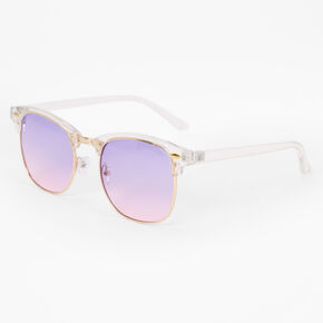 Clear Retro Browline Sunglasses,