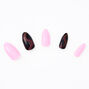 3D Cat Eye Stiletto Faux Nail Set - Pink, 24 Pack,