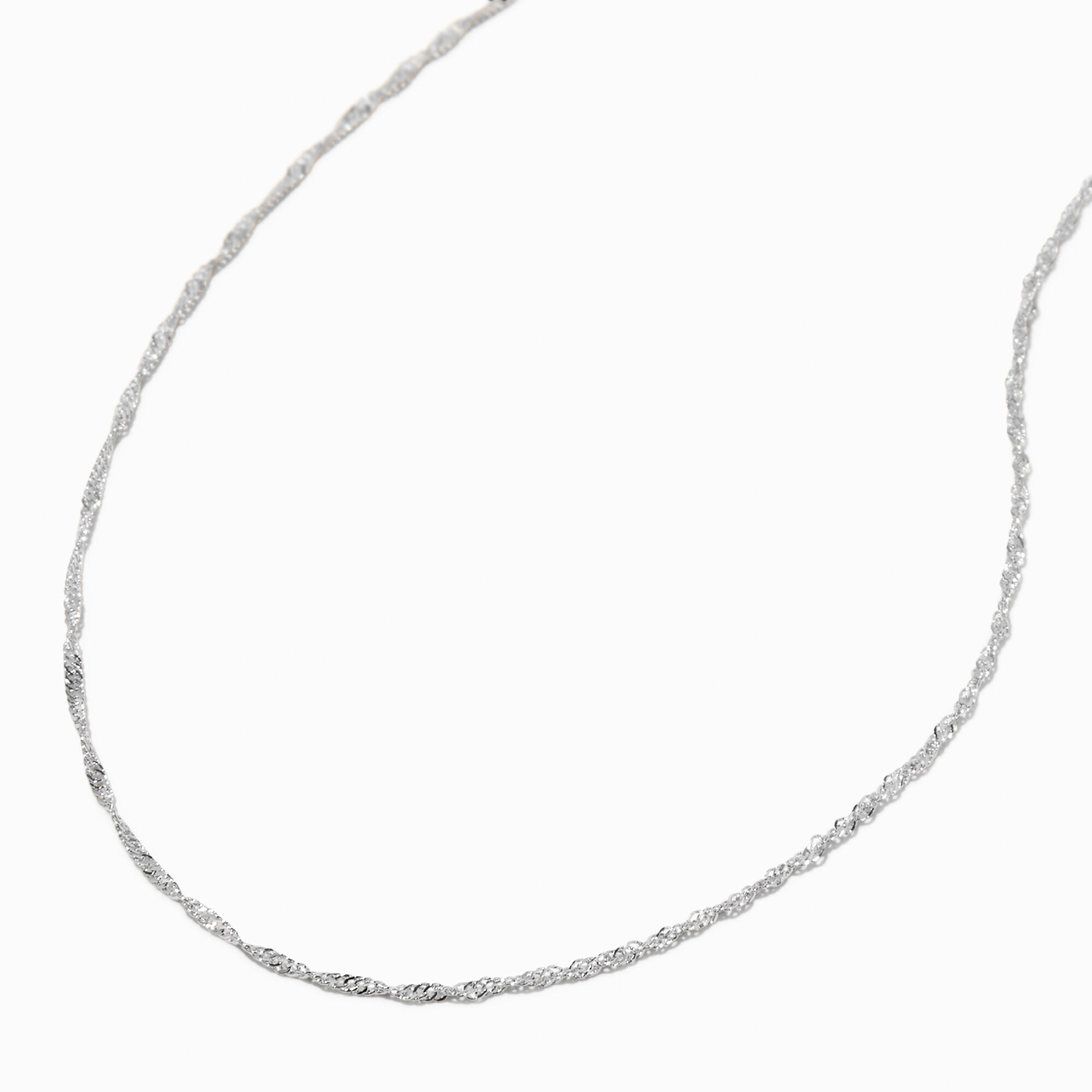 View Claires Tone Delicate Twisted Necklace Silver information