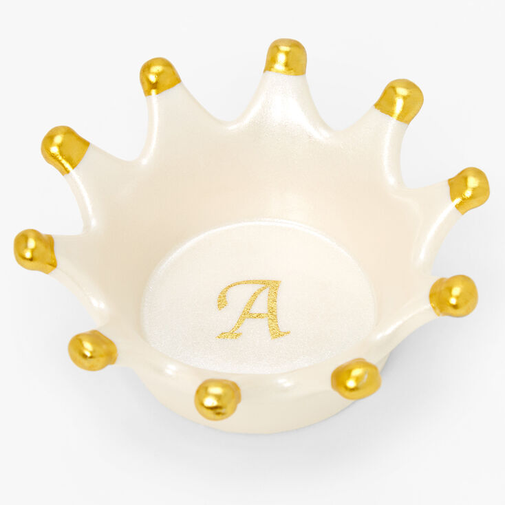 Crown Initial Jewelry Holder Tray - A,
