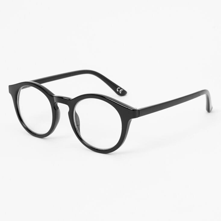 Round Briggs Clear Lens Frames - Black,