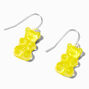 Yellow Glow  in the Dark Gummy Bear 0.5&quot; Drop Earrings,