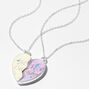 Best Friends Purple Glitter Color-Changing Split Heart Necklaces &#40;2 Pack&#41;,