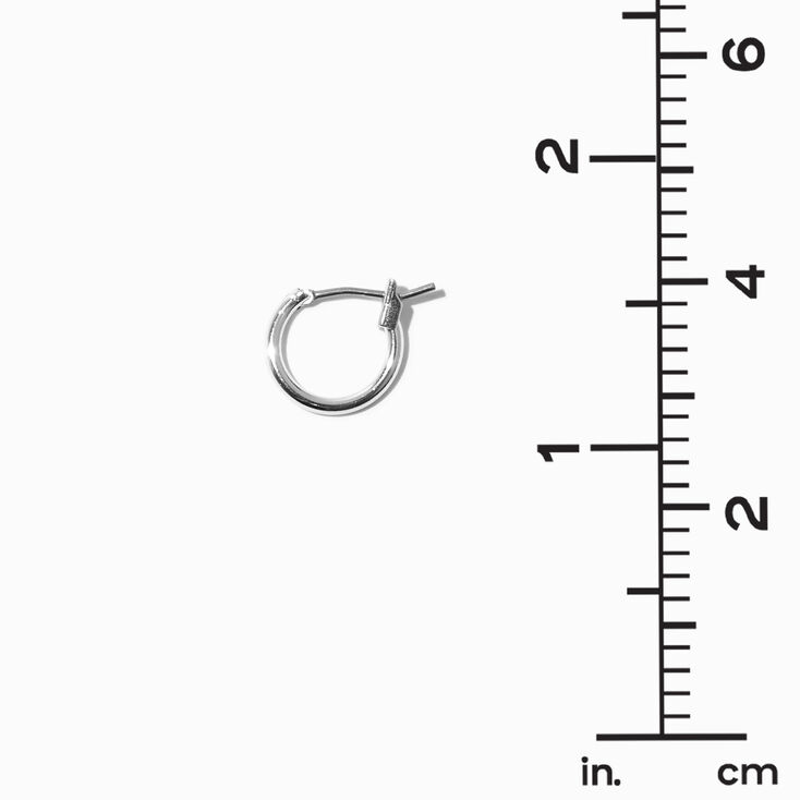 Silver-tone 10mm Hoop Earrings,