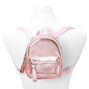 Claire&#39;s Club Metallic Heart Pink Mini Backpack,