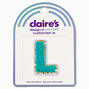 Teal L Initial Stick-On Patch,