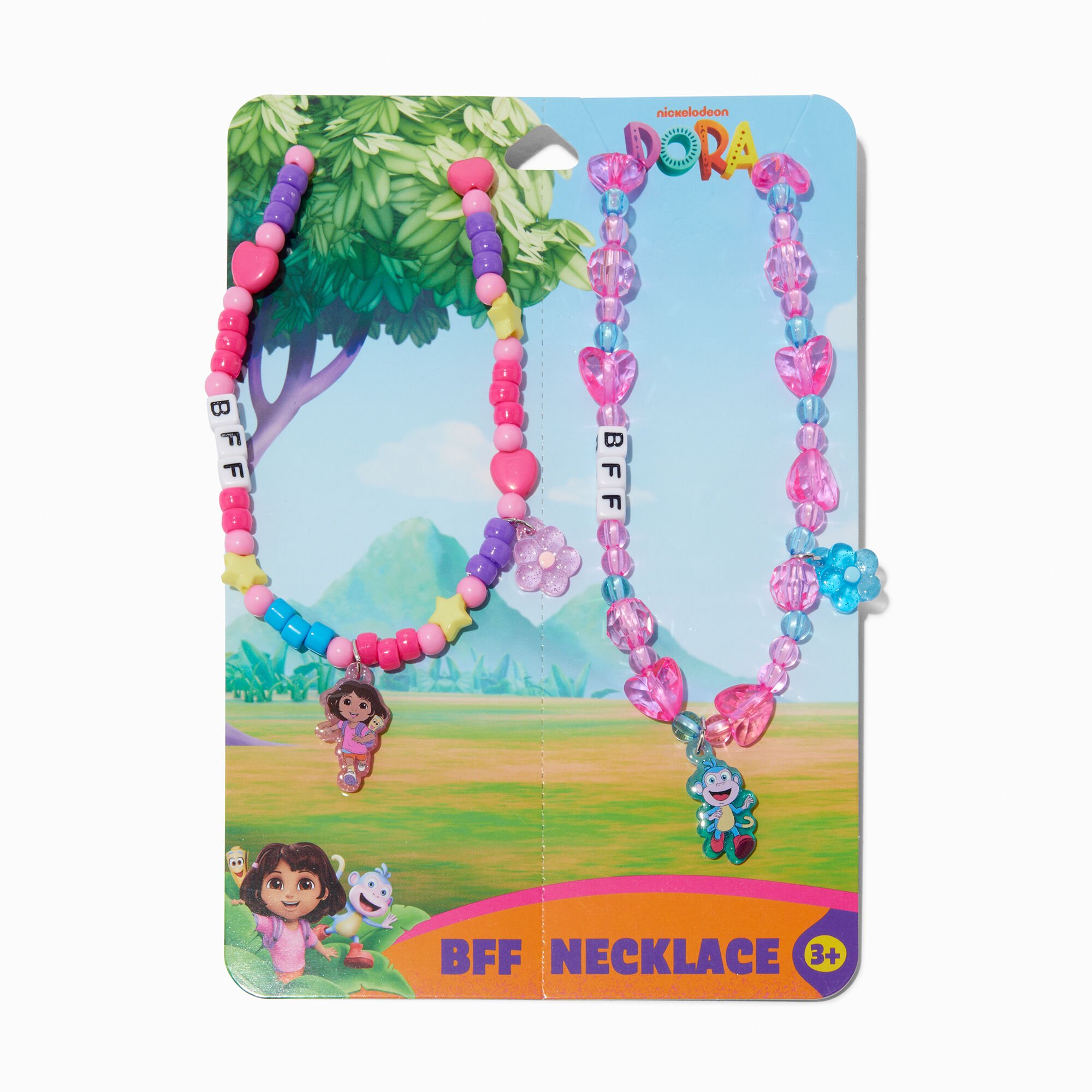 Colliers élastiques perlés Best Friends Dora l'Exploratrice Nickelodeon™ - Lot de 2,