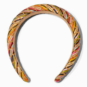 Woven Rainbow Raffia Headband,