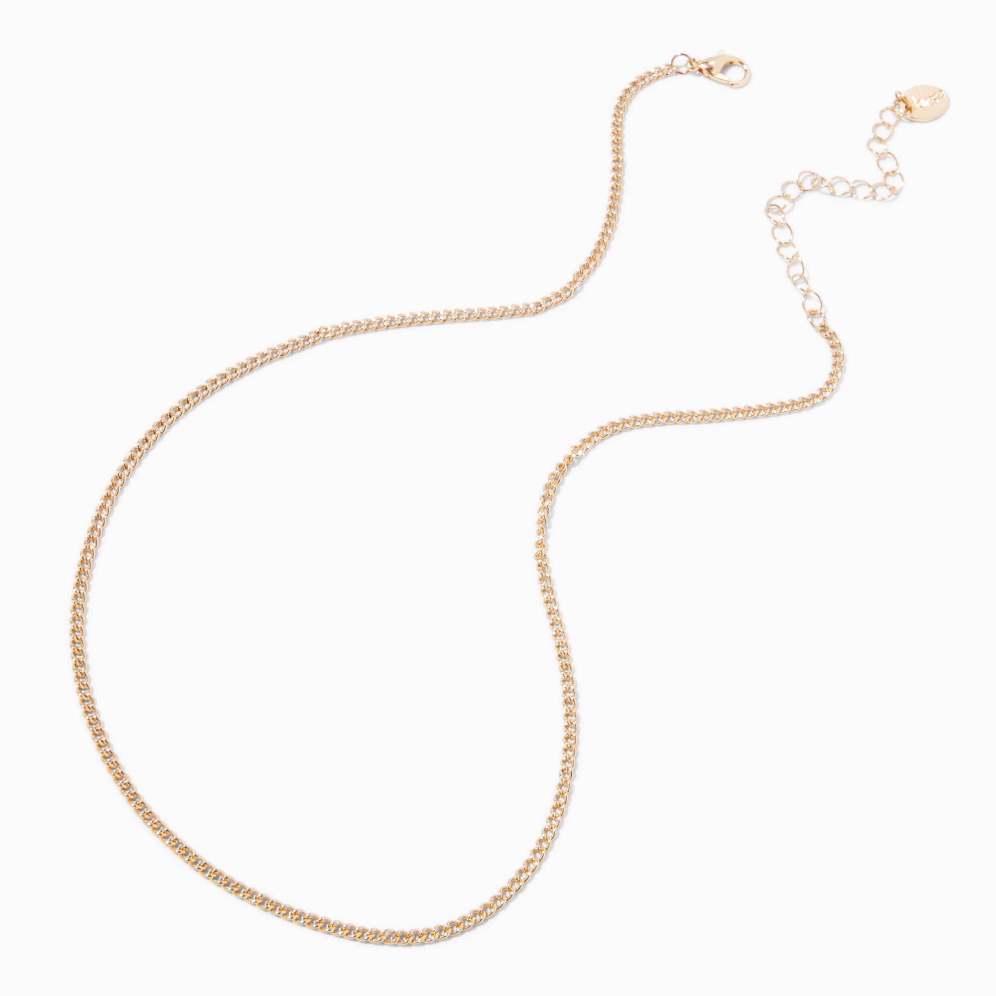 Gold-tone Curb Chain Necklace,