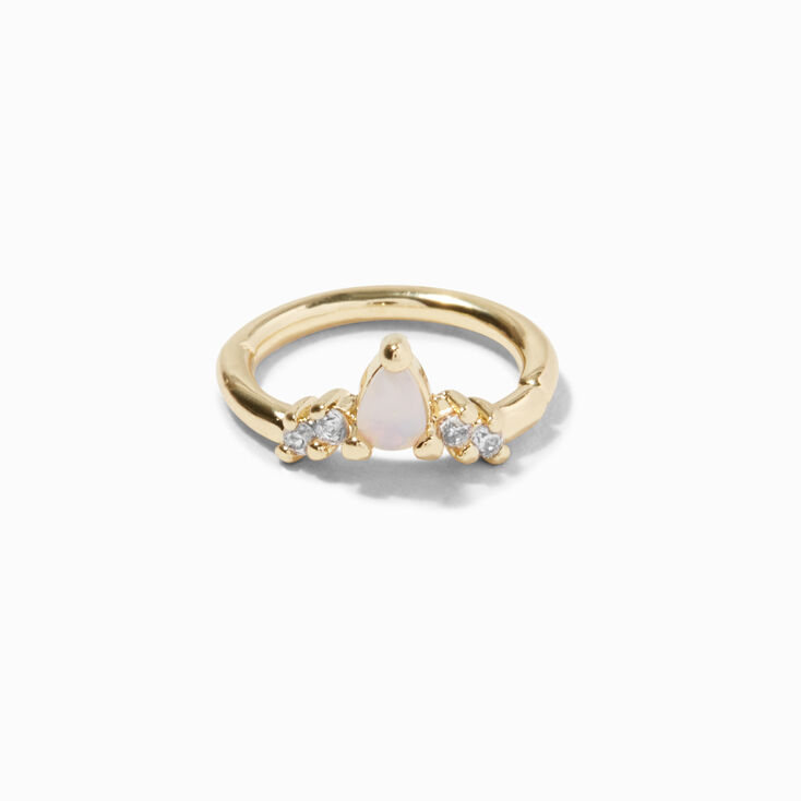 Gold 18G Vintage Opal Cartilage Clicker Earring,