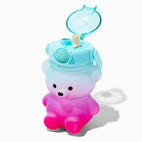 Gourde avec bandouli&egrave;re oursons en g&eacute;latine Gummy Bears&reg; rose et bleue,